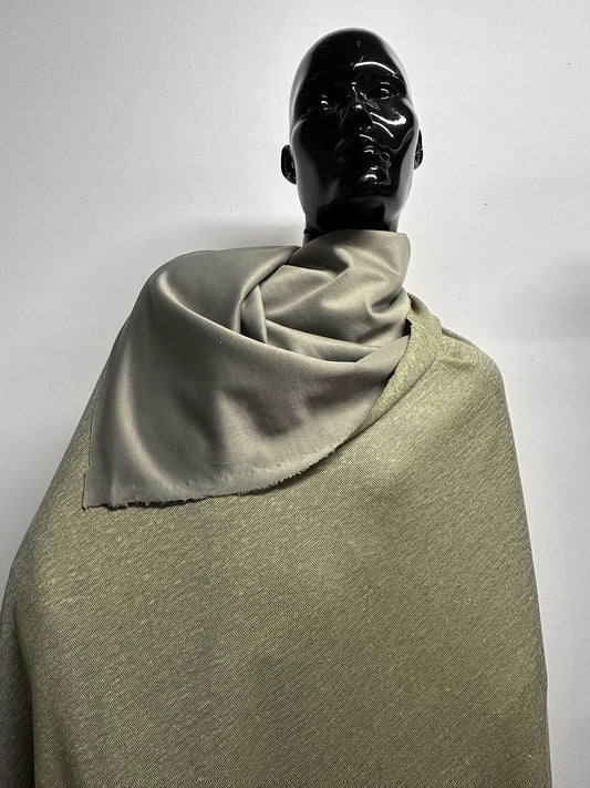 Olive Linen Double Weave Knit - L'Etoffe Fabrics LLC