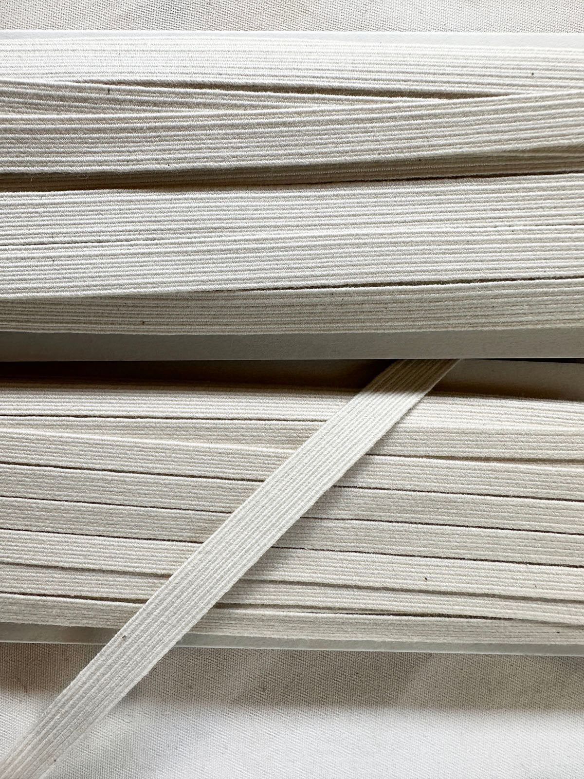 Organic Cotton Natural Rubber Elastic Japan - L'Etoffe Fabrics LLC