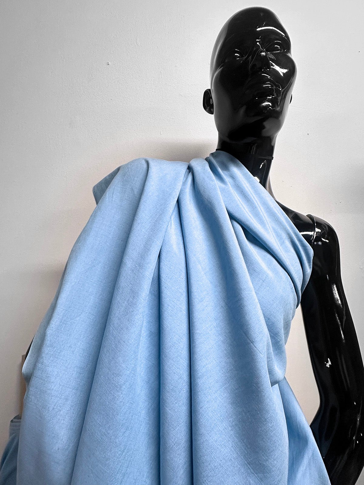 Pale Blue Sandwashed Linen Rayon - L'Etoffe Fabrics LLC