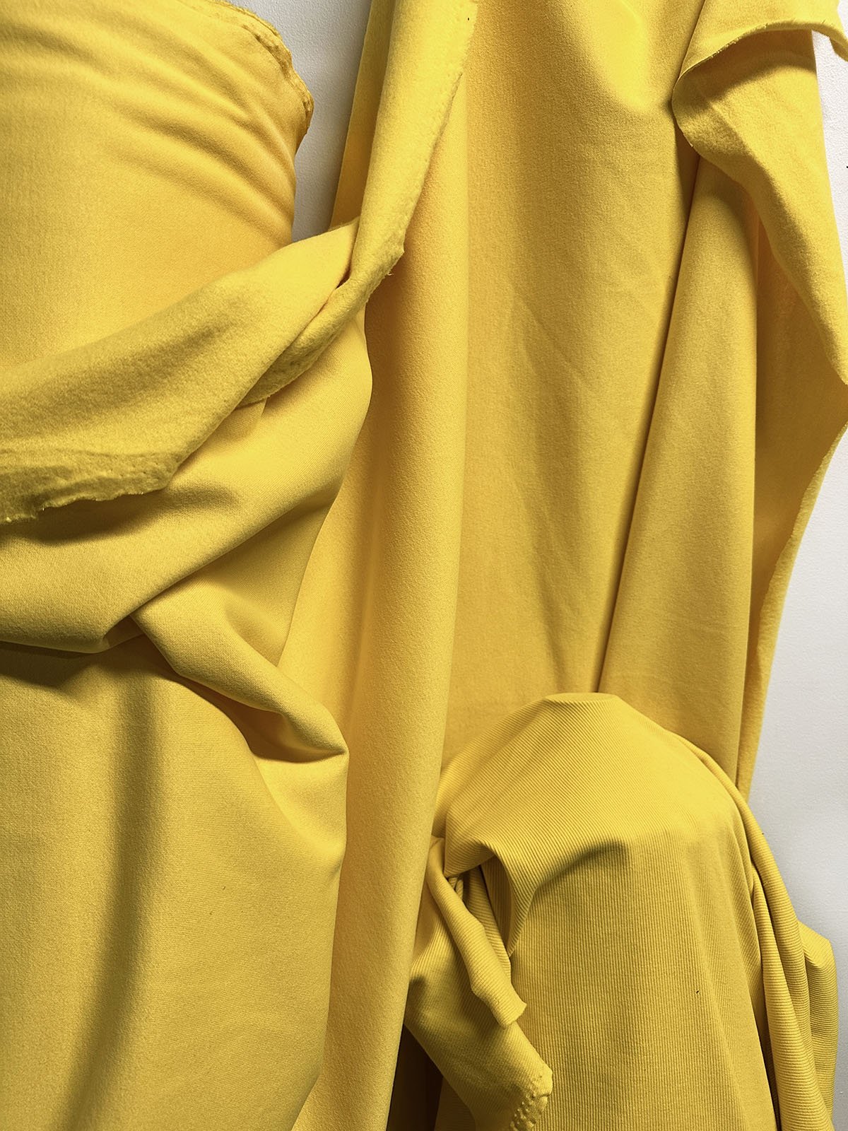 Precuts Yellow Sweatshirt Fleece and Matching Ribbed Jersey - L'Etoffe Fabrics LLC