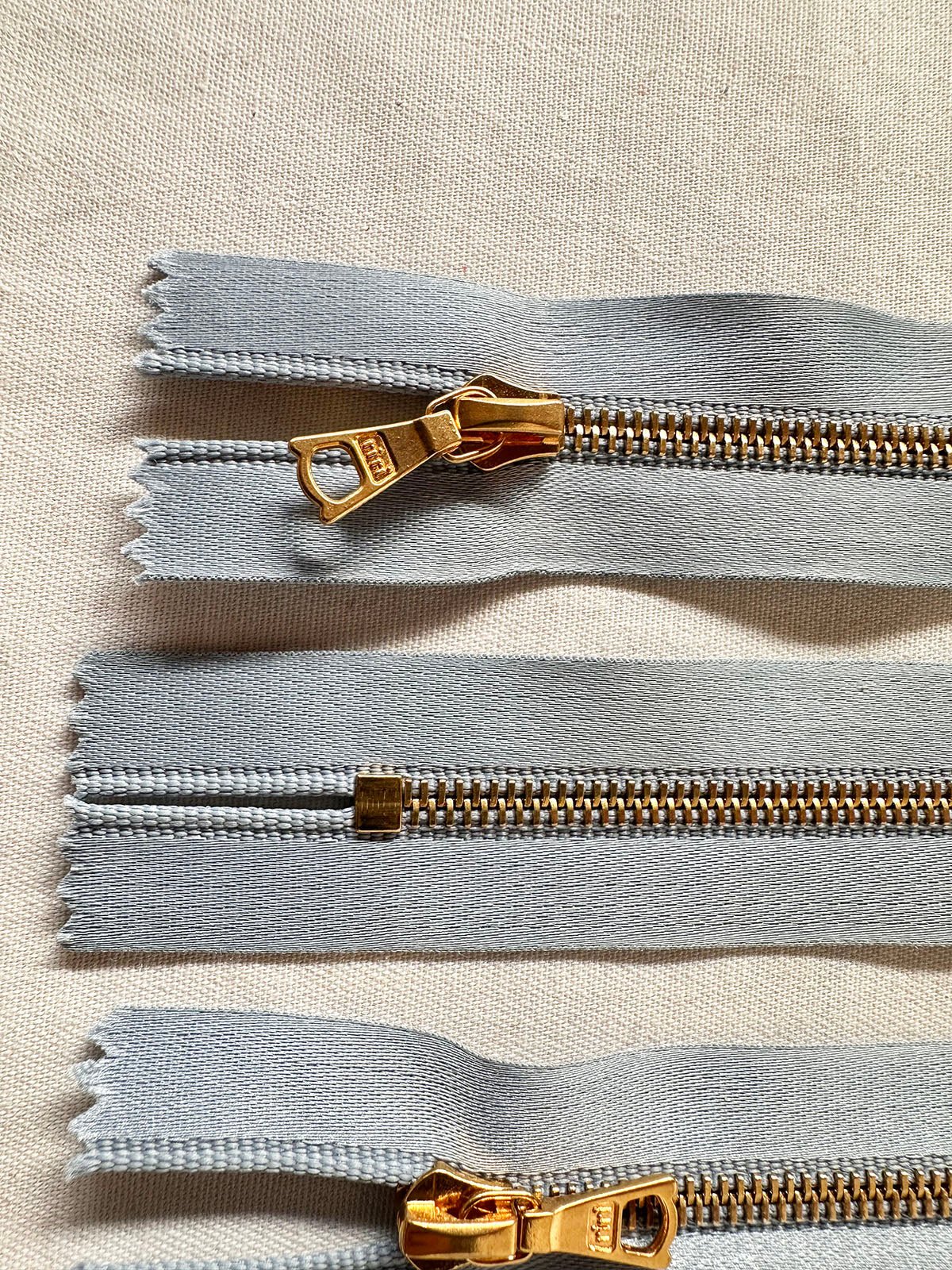 RiRi Gold On Light Blue Satin 3.5" Length - L'Etoffe Fabrics LLC