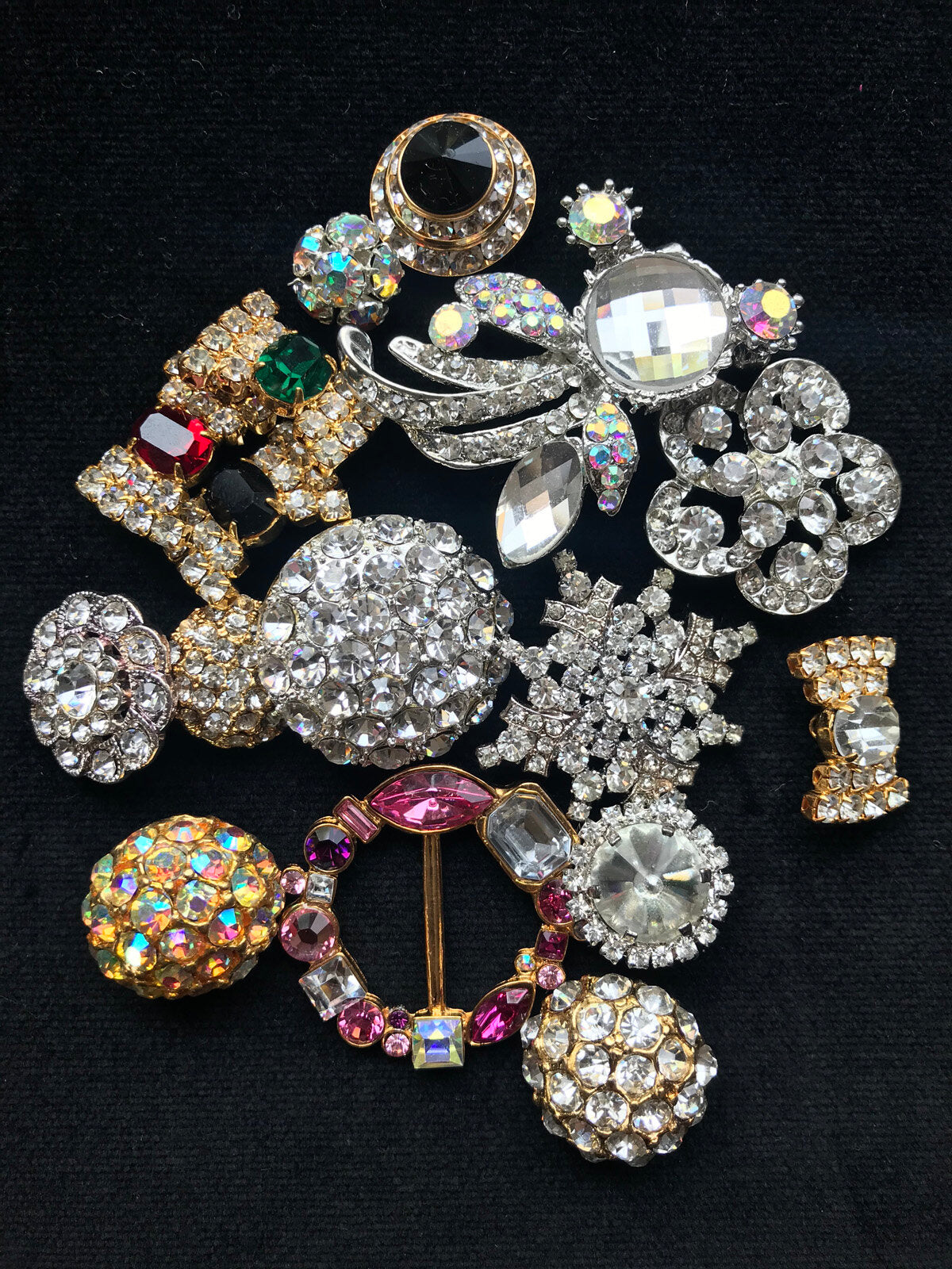 selection of beautiful rhinestone pins