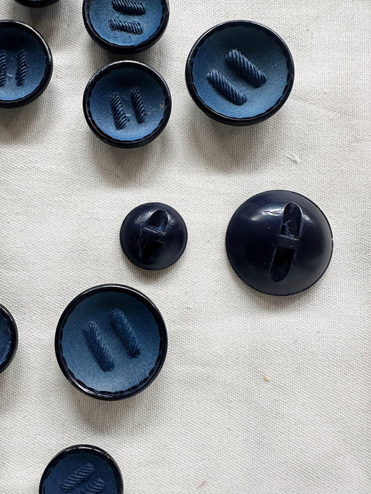 Vintage Italian Buttons Blue Rope - L'Etoffe Fabrics LLC