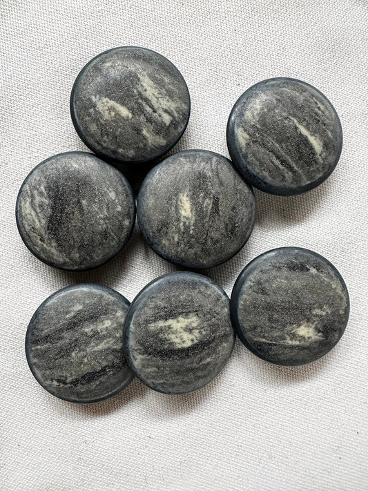 Vintage Italian Charcoal Beach Stone Buttons - L'Etoffe Fabrics LLC