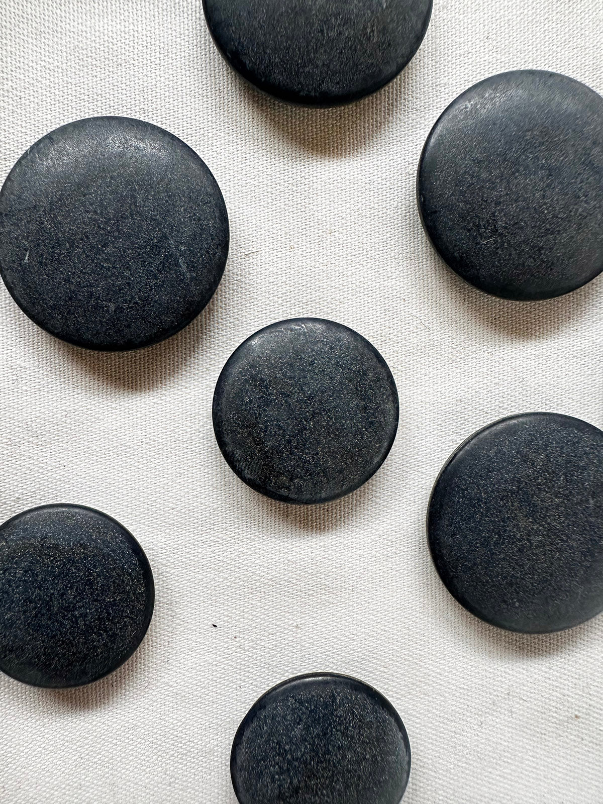 Vintage Italian Charcoal Sand Stone Solid Buttons - L'Etoffe Fabrics LLC