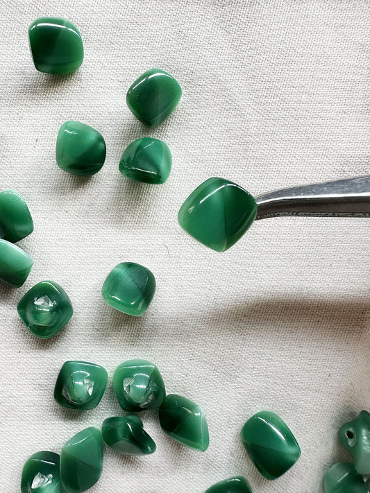 Vintage Italian Little Jade Green Buttons - L'Etoffe Fabrics LLC