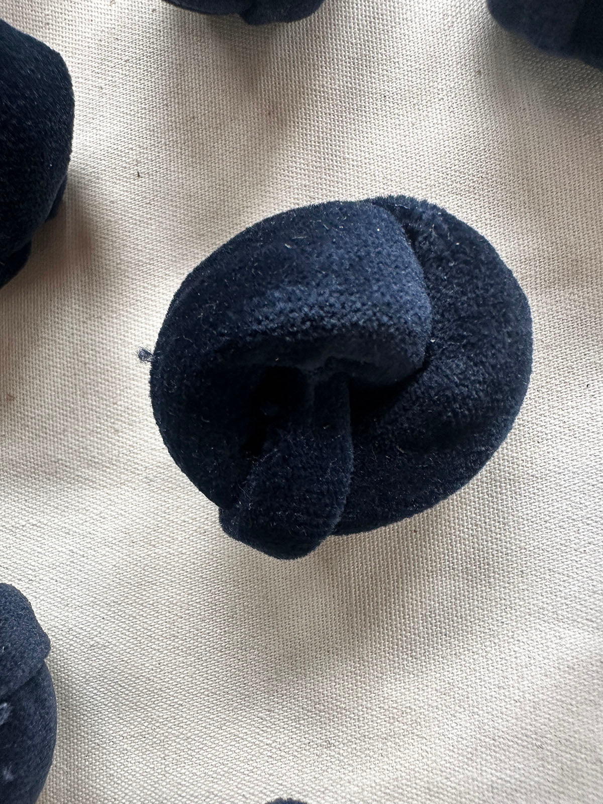 Vintage Italian Midnight Blue Velvet Knot Buttons - L'Etoffe Fabrics LLC