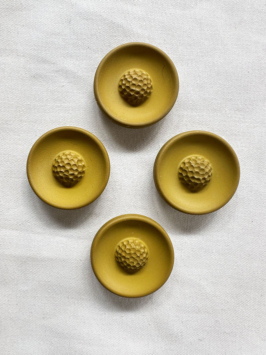 Vintage Italian Pistil Buttons Matte Ochre - L'Etoffe Fabrics LLC