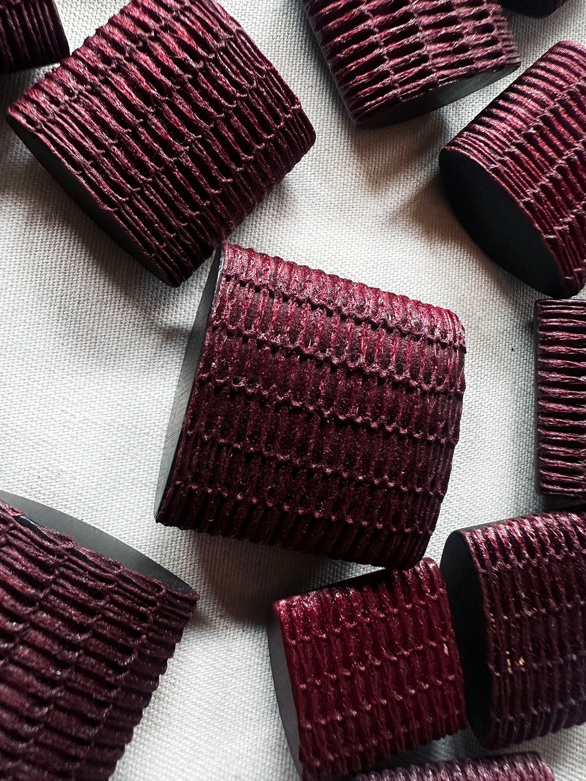 Vintage Italian Plum Basket Texture Buttons - L'Etoffe Fabrics LLC