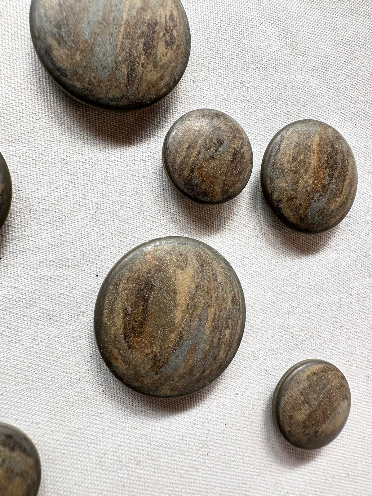 Vintage Italian Sand Grey Beach Stone Buttons - L'Etoffe Fabrics LLC