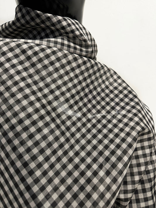 Vintage Italian Silk Gingham Organza - L'Etoffe Fabrics LLC