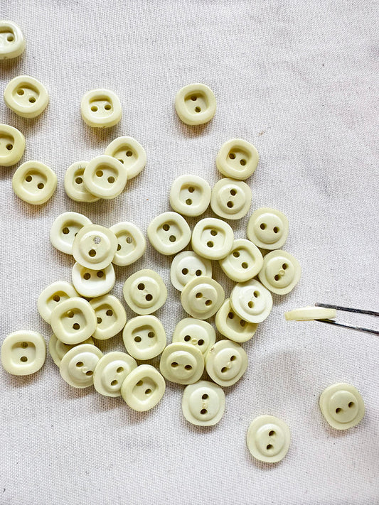 Vintage Italian Thick Square Shirt Buttons In Lemon Ice - L'Etoffe Fabrics LLC