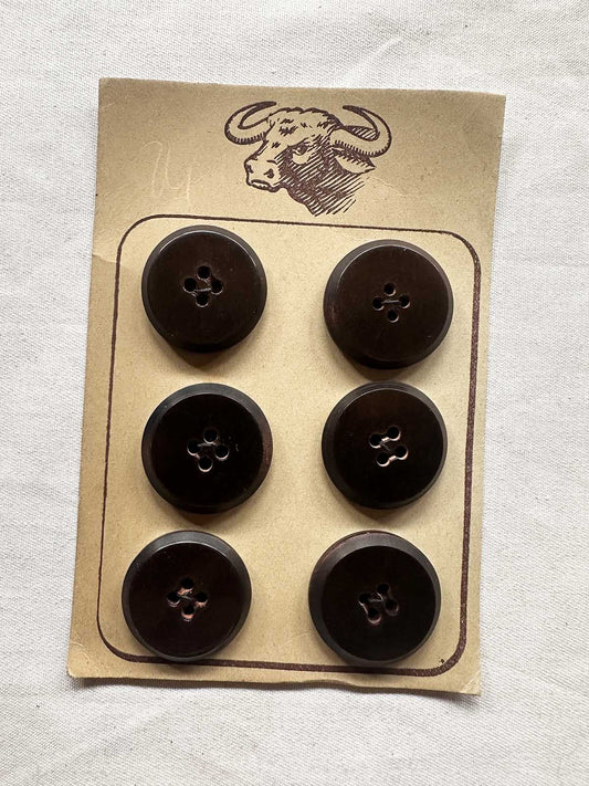 Vintage Italian Trench Coat Horn Buttons - L'Etoffe Fabrics LLC