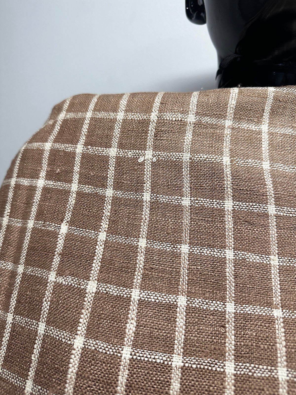 Vintage Raw Silk Check With Faded Fold - L'Etoffe Fabrics LLC
