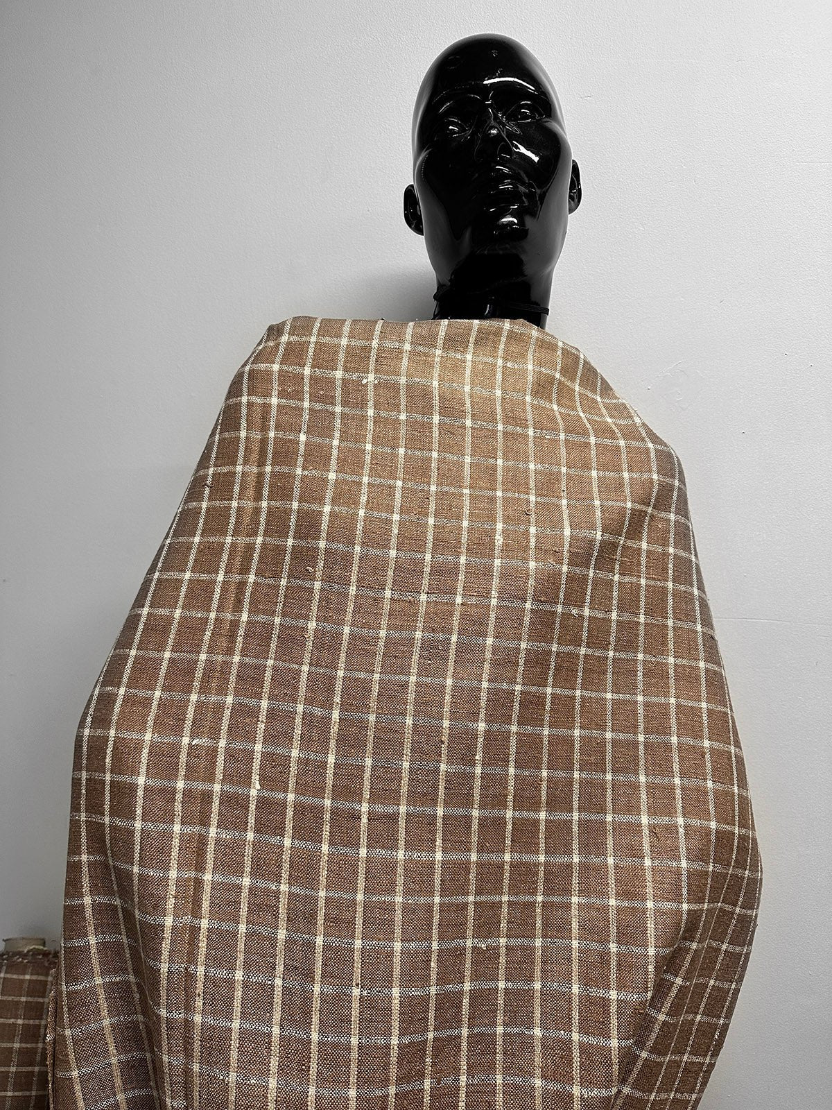 Vintage Raw Silk Check With Faded Fold - L'Etoffe Fabrics LLC