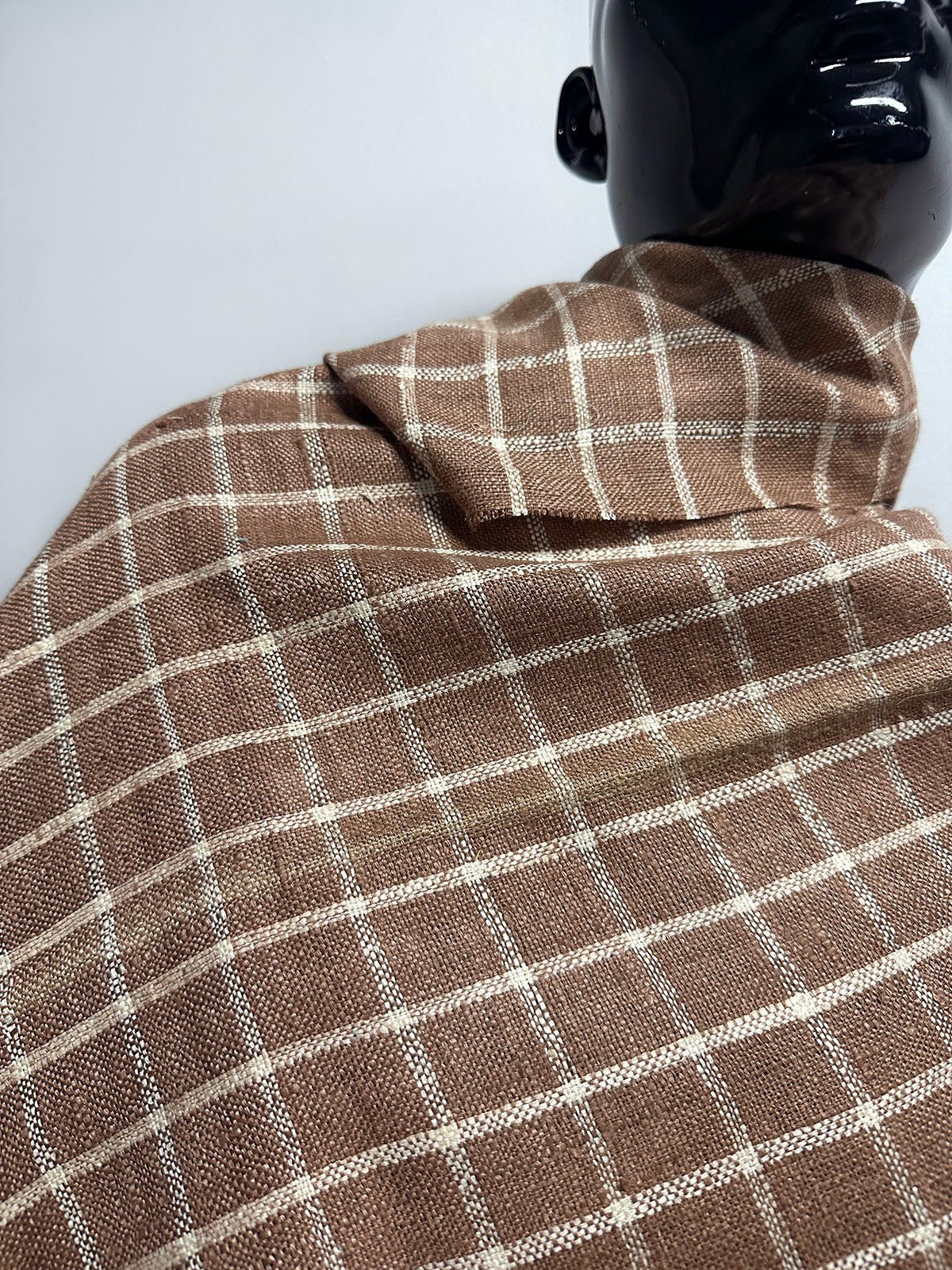 Vintage Raw Silk Check With Faded Fold - L'Etoffe Fabrics LLC
