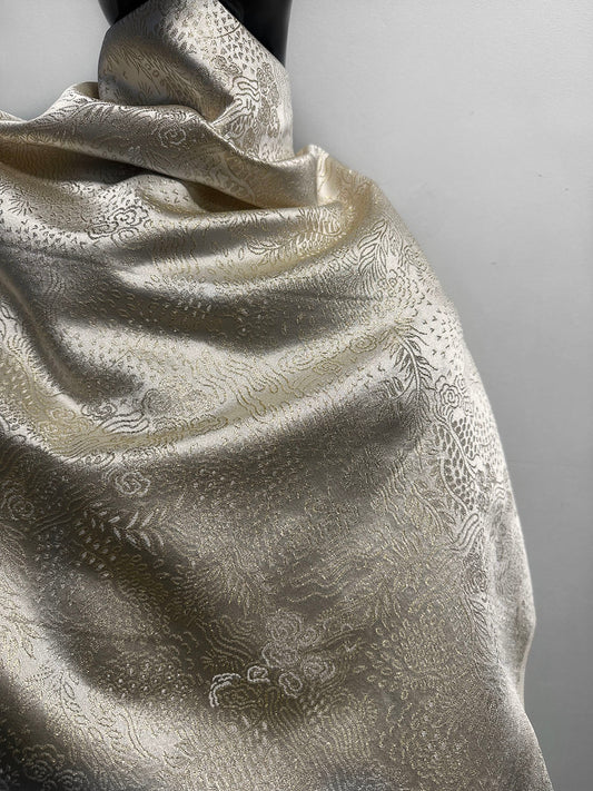 Vintage Satin Gold Matisse Jacquard - L'Etoffe Fabrics LLC