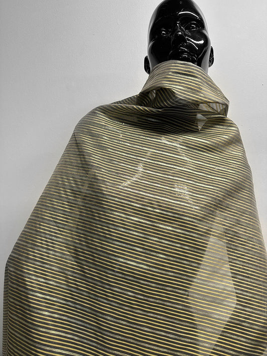 Vintage Striped Gold Organza - L'Etoffe Fabrics LLC
