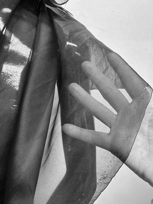 Wide Black Silk Organza By The Yard - Special Price - L'Etoffe Fabrics LLC