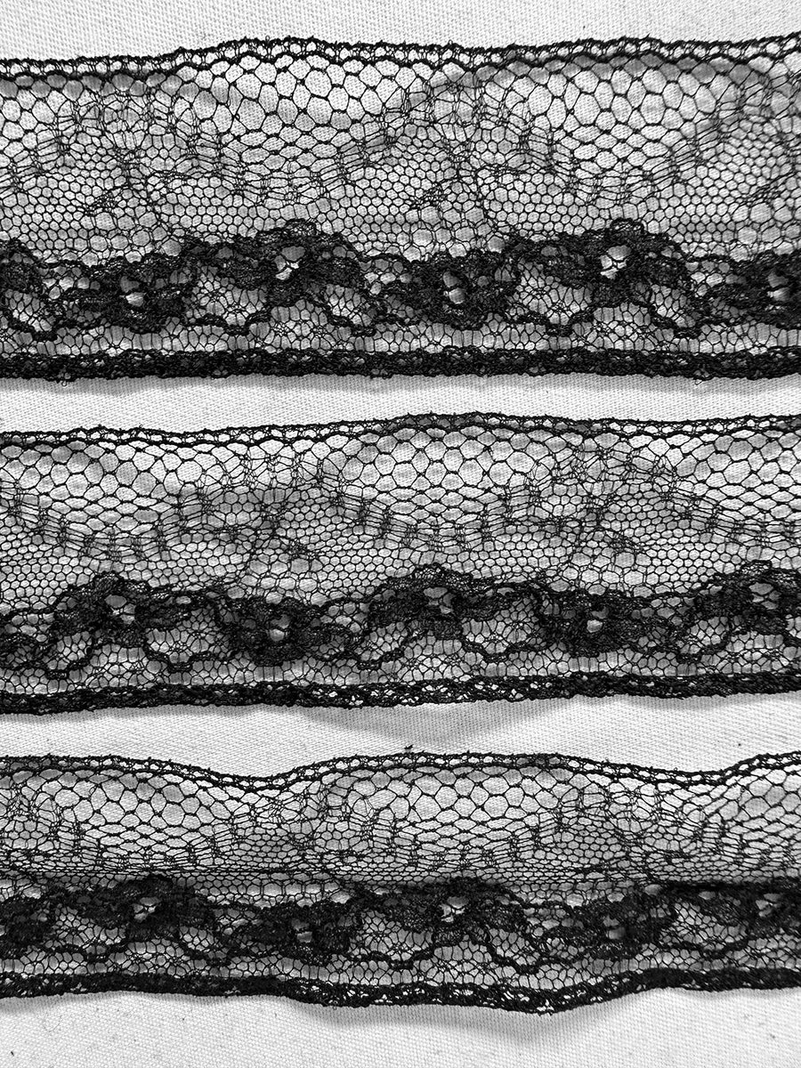 1 1/2" Wide Delicate Deadstock Solstiss Lace Trim - L'Etoffe Fabrics LLC