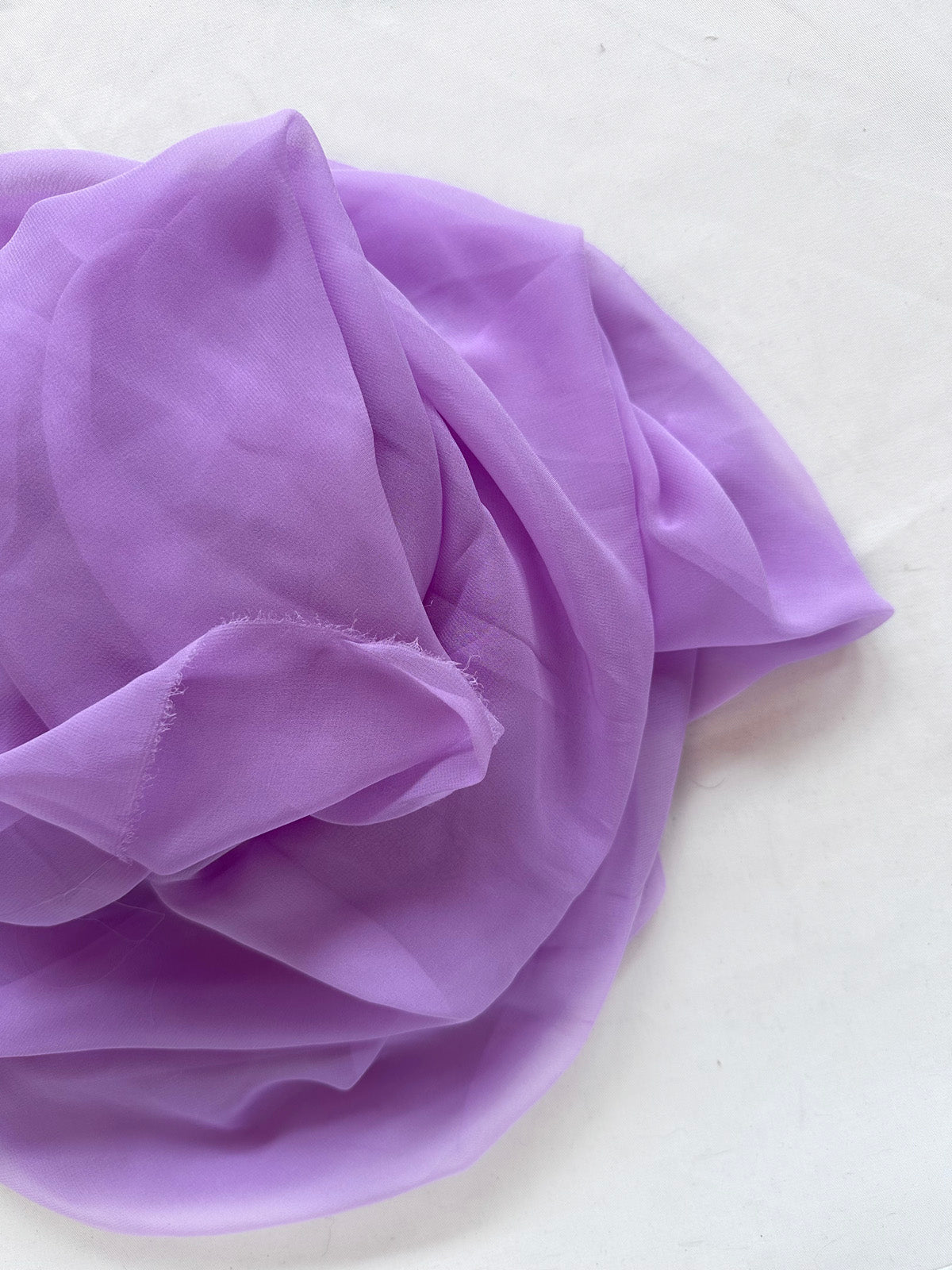 1 5/8 Yards Vibrant Lilac Silk Chiffon - L'Etoffe Fabrics LLC