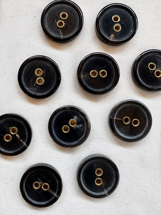 1" Brass Buttonhole Jacket Buttons 6ct - L'Etoffe Fabrics LLC