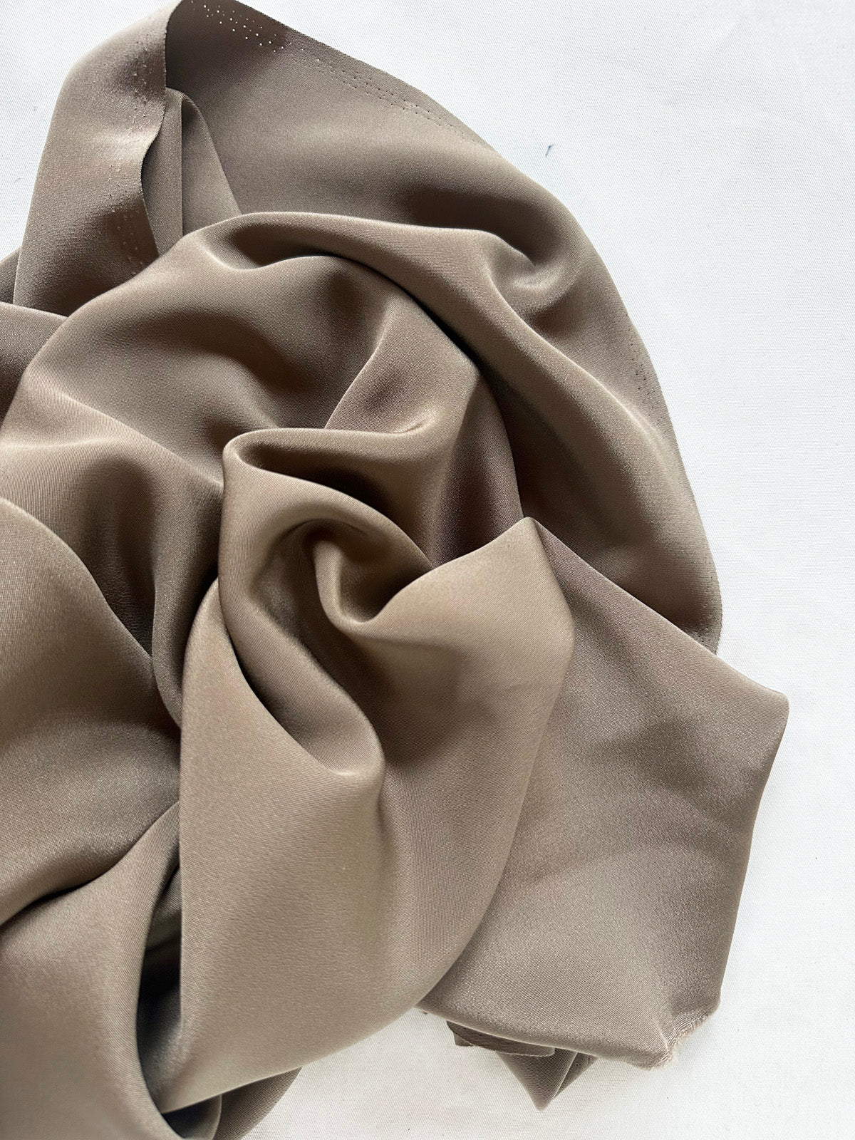 1 yard 14" 4 Ply Silk Crepe De Chine Taupe - L'Etoffe Fabrics LLC