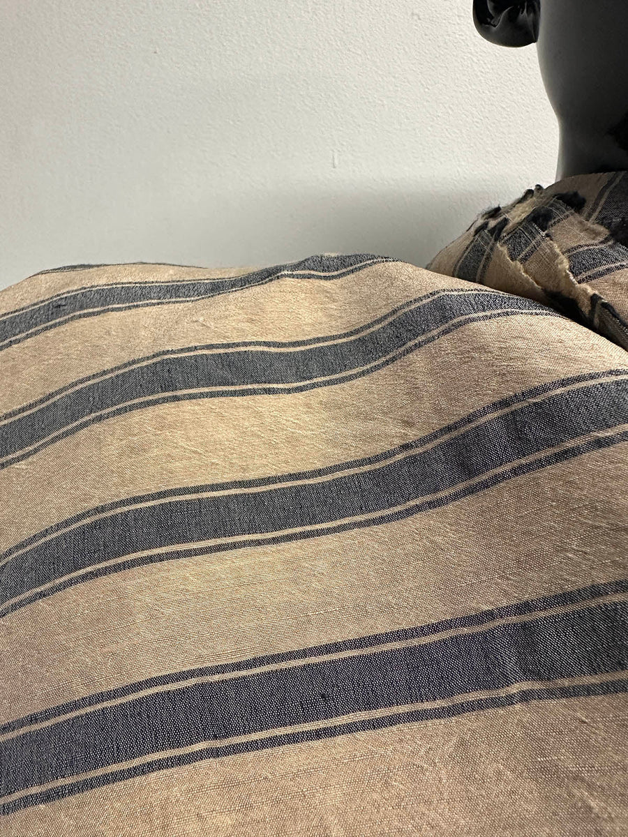 1 Yard and 16" BC Striped Sandwashed Raw Summer Fabric - L'Etoffe Fabrics LLC