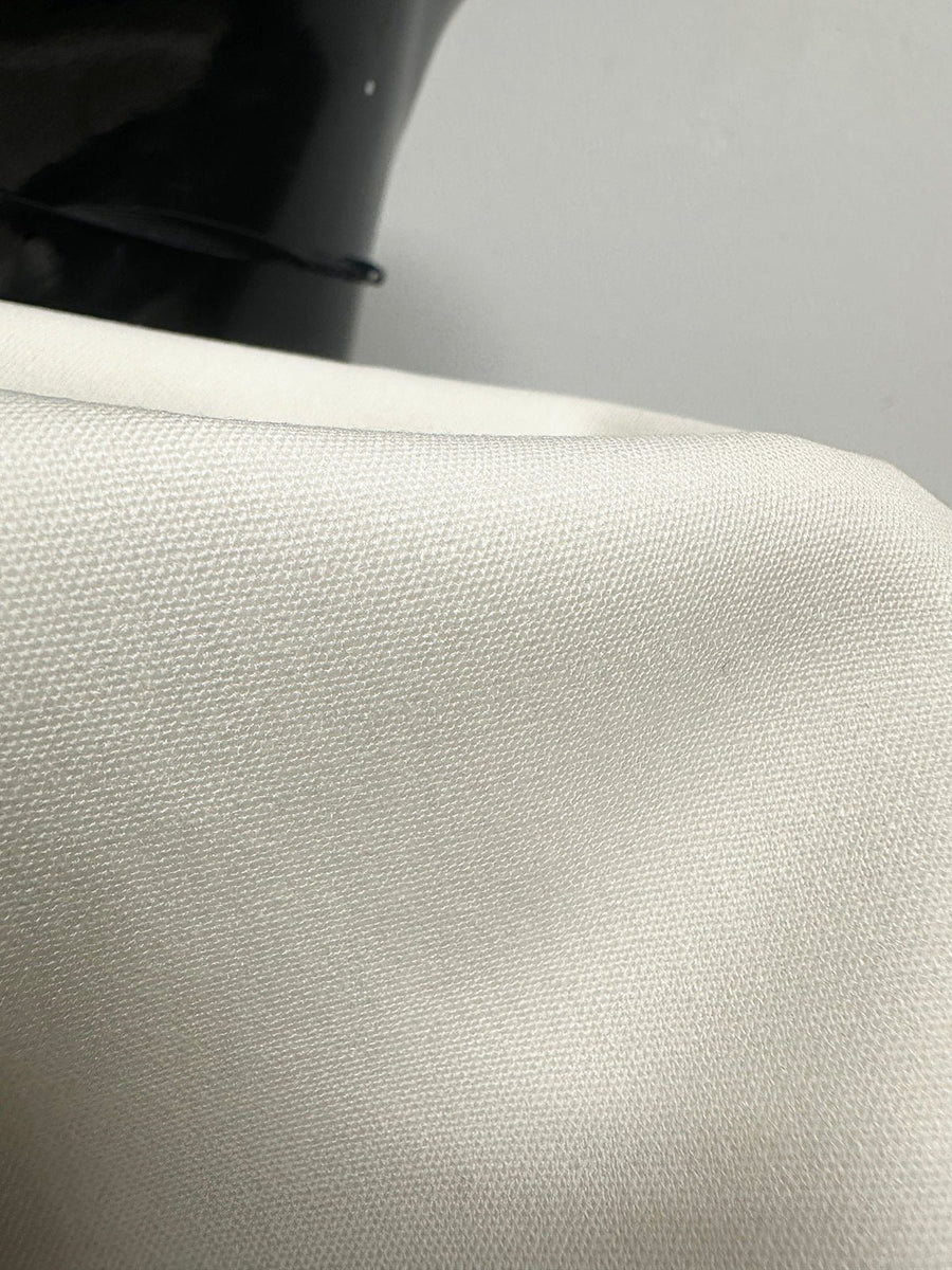 1 Yards 23" BC Double Weave Ivory Stretch Wool Gabardine - L'Etoffe Fabrics LLC