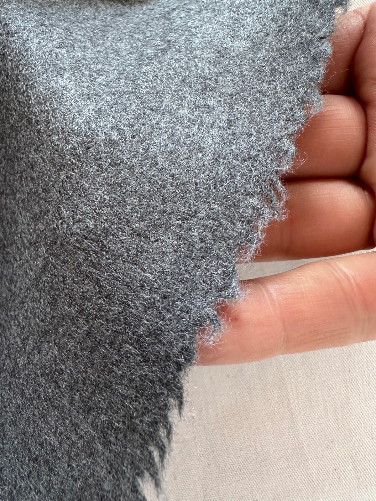 100% Virgin Gray Wool Flannel - L'Etoffe Fabrics LLC