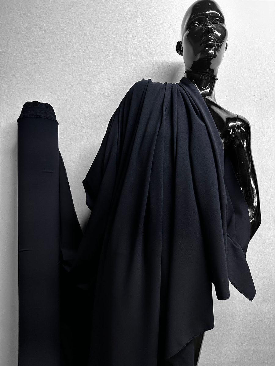 100% Virgin Tropical Wool In Midnight - L'Etoffe Fabrics LLC