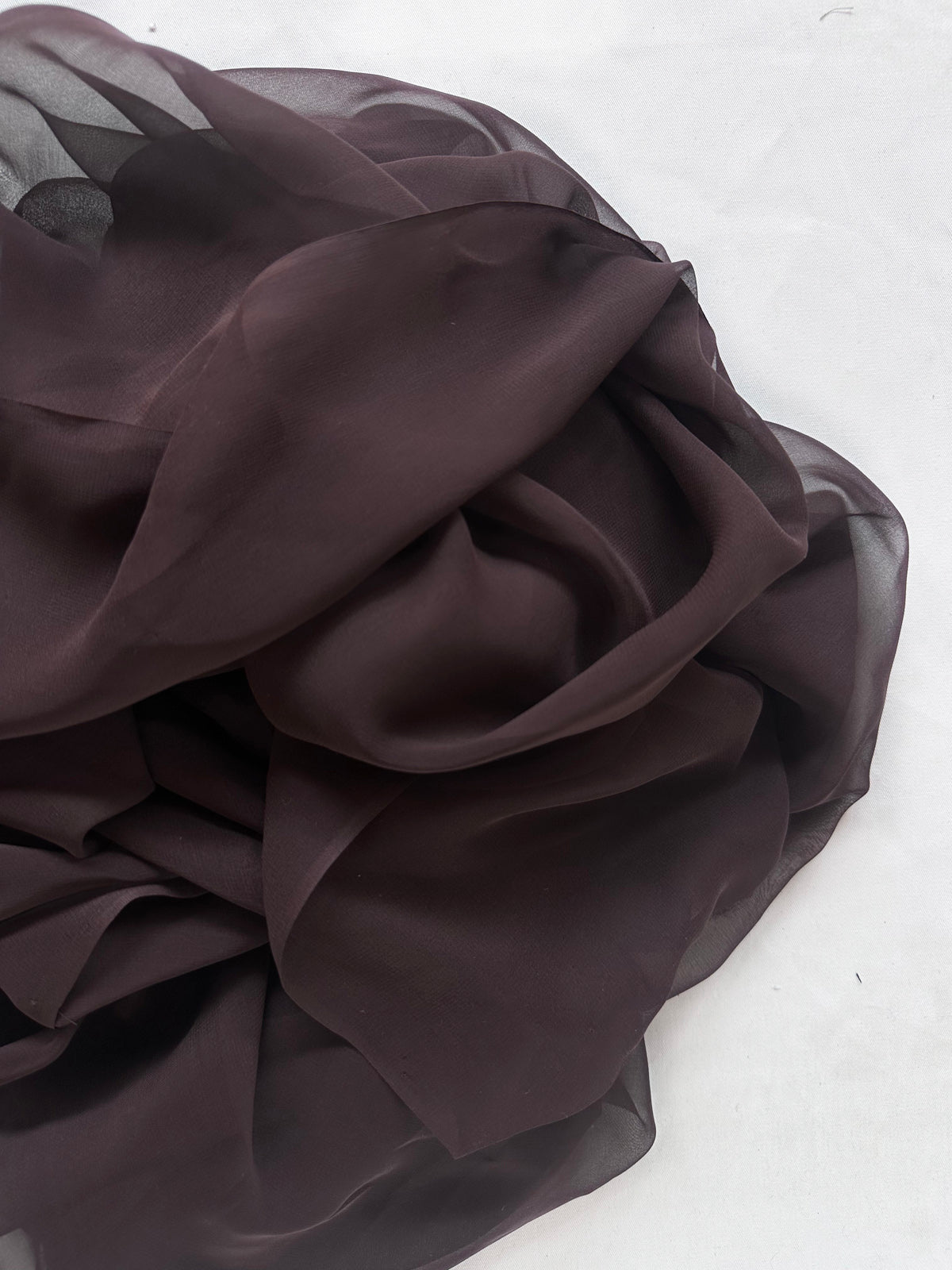 2 1/2 Chocolate Silk Chiffon - L'Etoffe Fabrics LLC