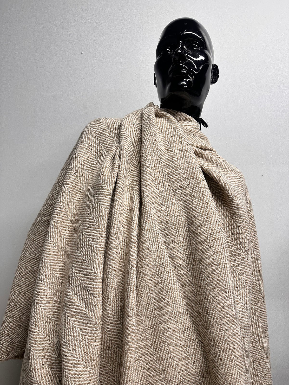 2 1/2 Yards BC Herringbone Luxury Herringbone Coating - Oatmeal S44 - L'Etoffe Fabrics LLC
