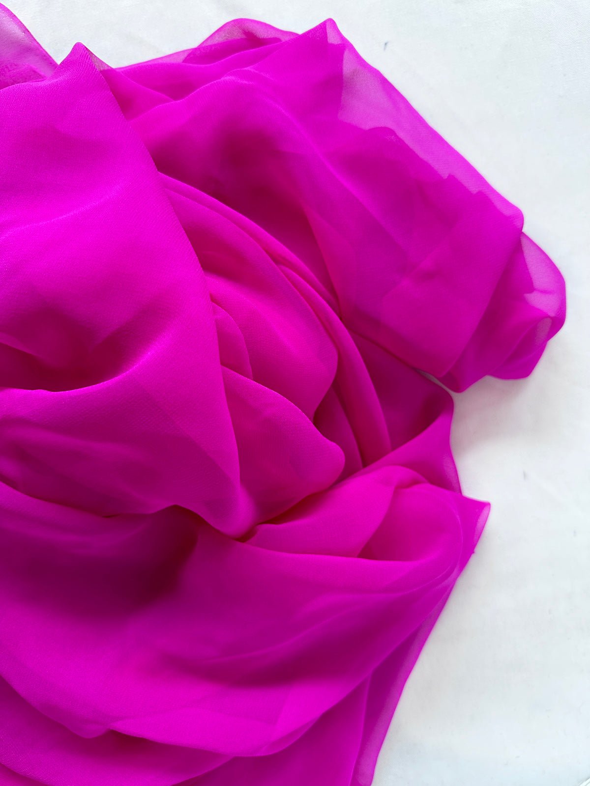 2 1/2 Yards Hot Fuchsia Silk Chiffon - L'Etoffe Fabrics LLC