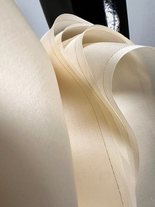 2 13/ Yards Peach Fuzz Heavy Satin Organza 2 1/3 Yards - L'Etoffe Fabrics LLC