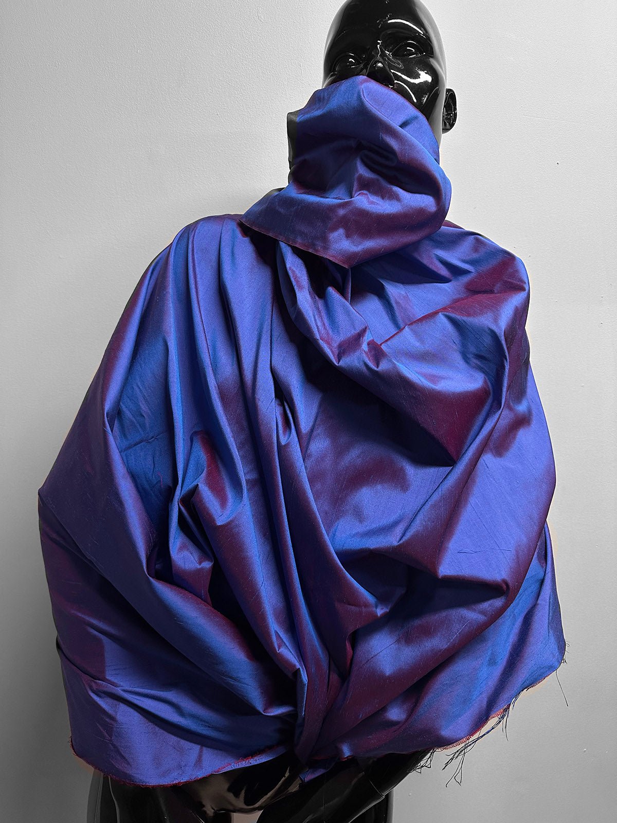 2 1/8 Yards Iridescent Silk Dupioni Red Sky - L'Etoffe Fabrics LLC