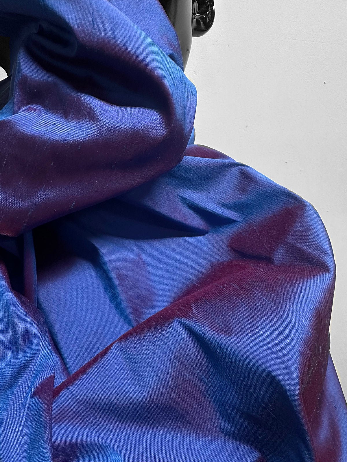 2 1/8 Yards Iridescent Silk Dupioni Red Sky - L'Etoffe Fabrics LLC