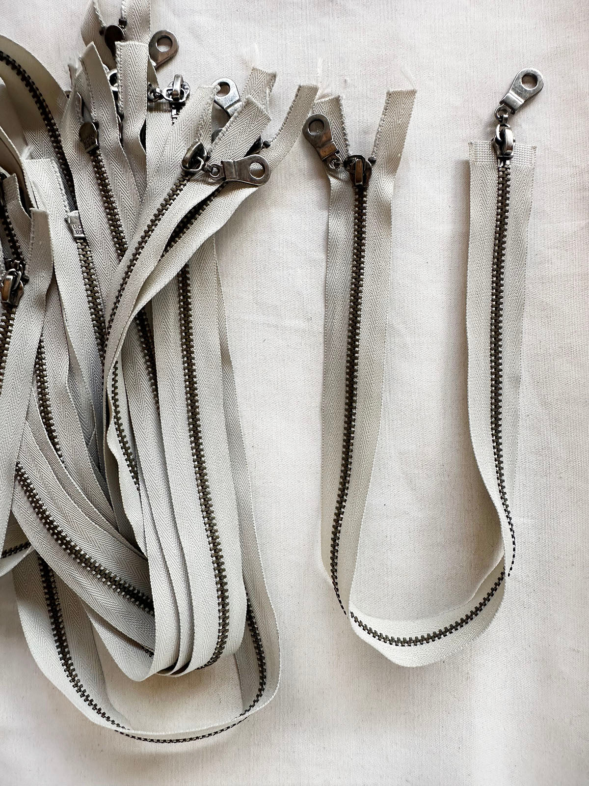 2 Way Separating 16.5" Stone Antique Nickel Zipper - L'Etoffe Fabrics LLC