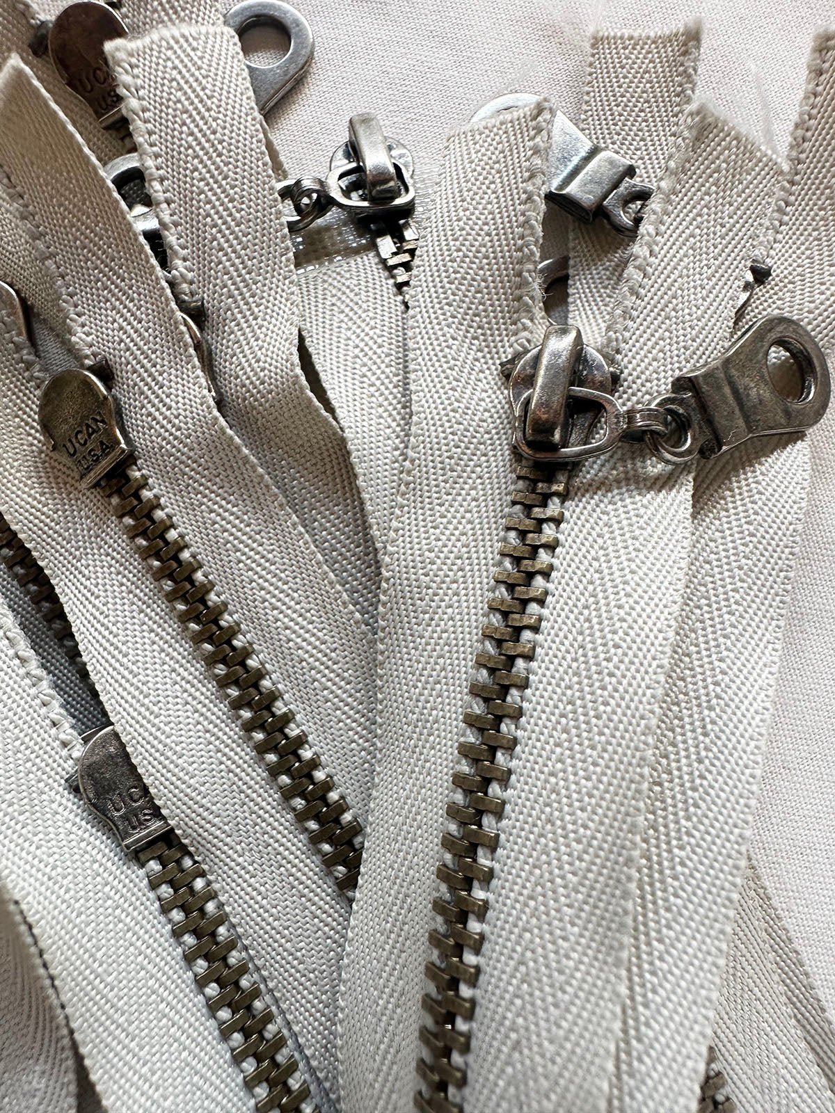 2 Way Separating 16.5" Stone Antique Nickel Zipper - L'Etoffe Fabrics LLC