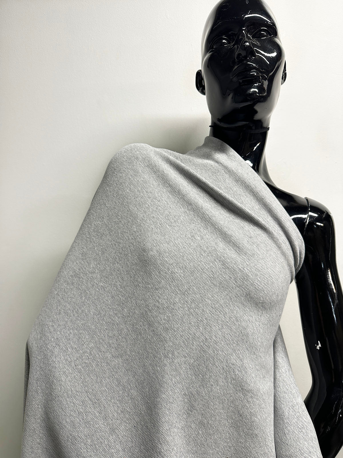 2 Yard Cut Heathered Grey Ribbed Jersey - L'Etoffe Fabrics LLC