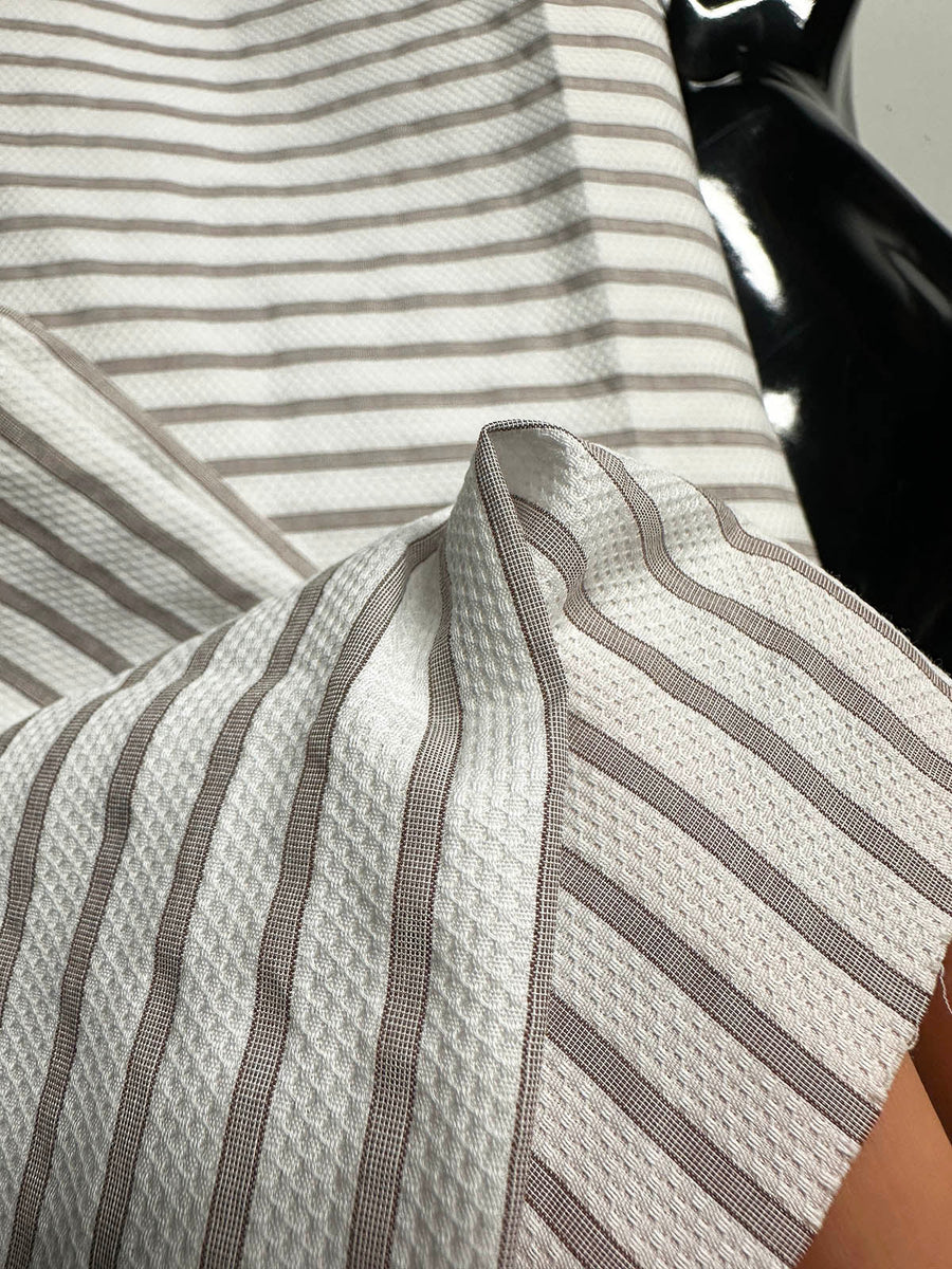 2 Yards Canclini Honeycomb Dobby Stripe - L'Etoffe Fabrics LLC