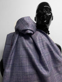 2 Yards Classic Italian Silk Linen Virgin Wool Suiting - Violet - L'Etoffe Fabrics LLC