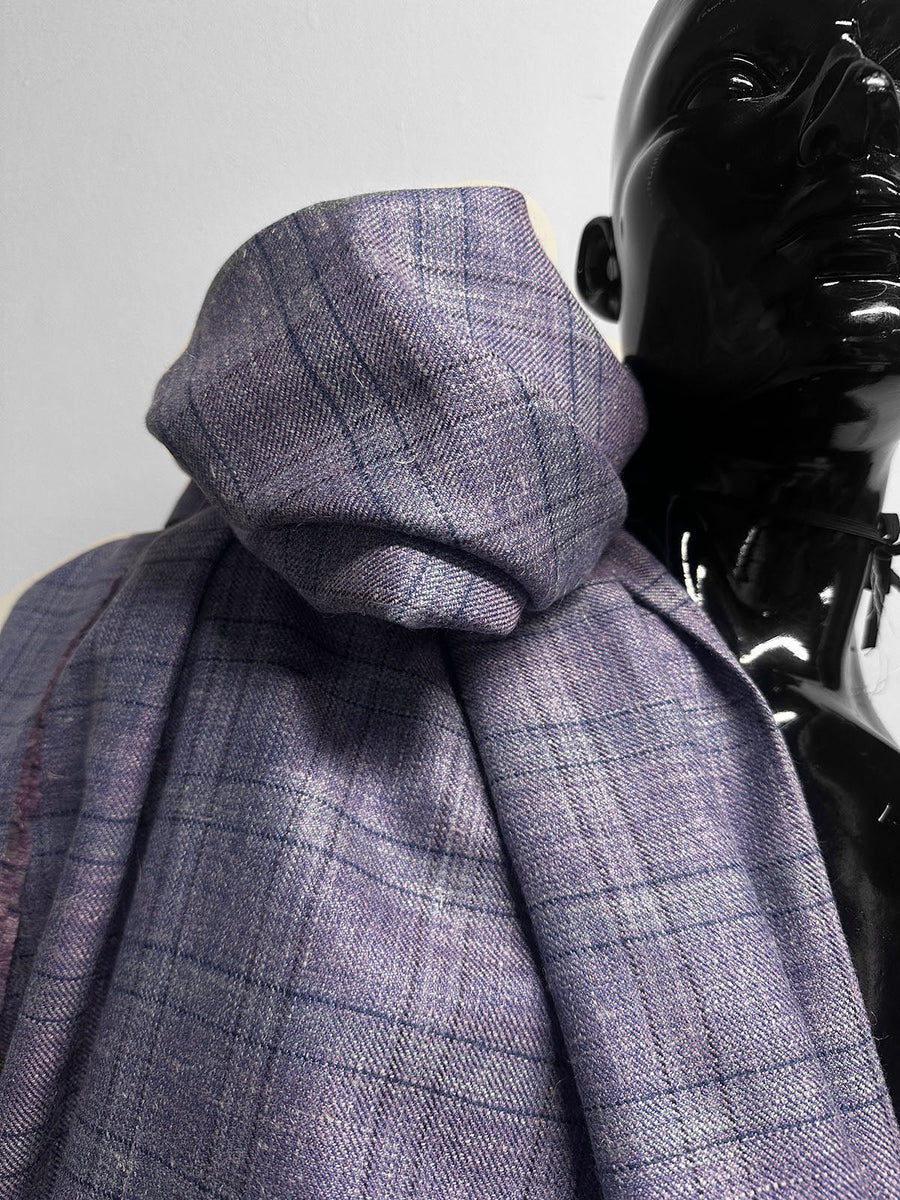 2 Yards Classic Italian Silk Linen Virgin Wool Suiting - Violet - L'Etoffe Fabrics LLC