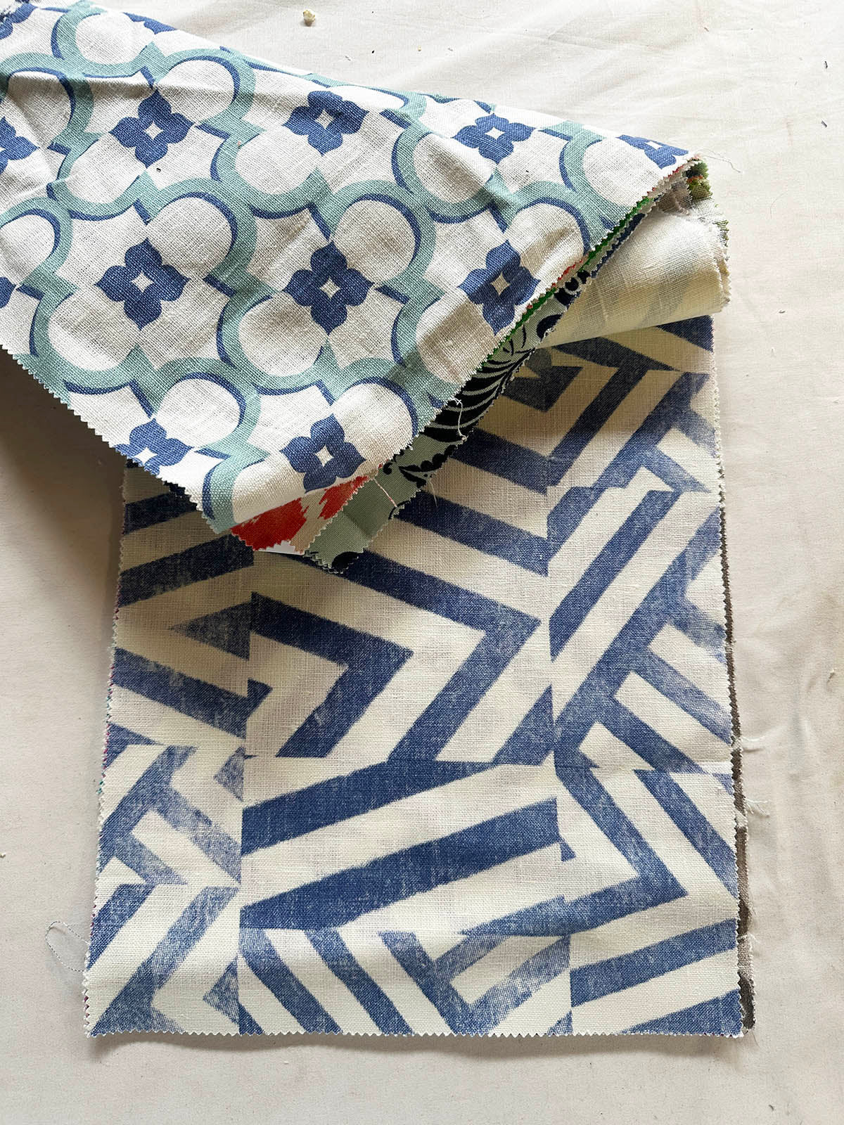 27 Linen Printed Squares - L'Etoffe Fabrics LLC