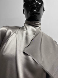 3 1/2 Yards Pewter 4 Ply Satin Back Silk Crepe - L'Etoffe Fabrics LLC