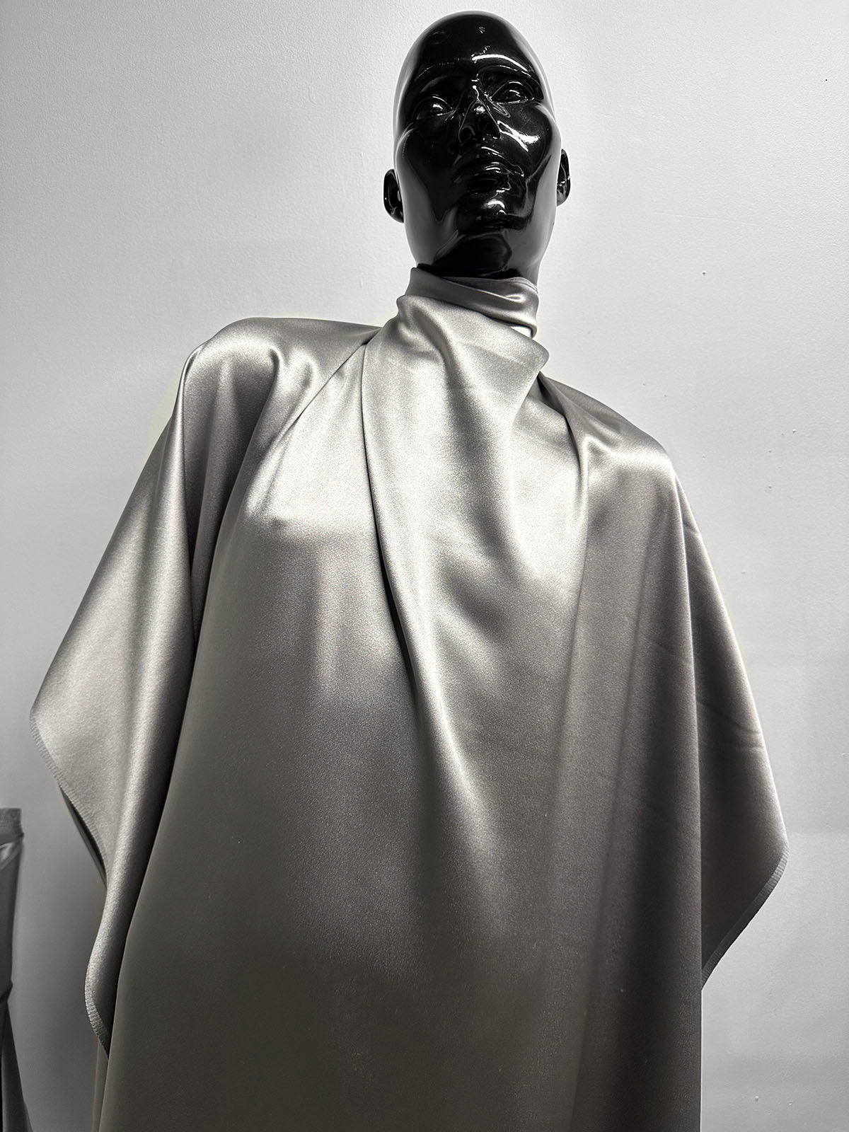 3 1/2 Yards Pewter 4 Ply Satin Back Silk Crepe - L'Etoffe Fabrics LLC