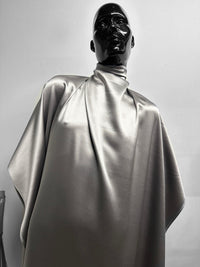 3 1/2 Yards Pewter 4 Ply Satin Back Silk Crepe - L'Etoffe Fabrics LLC