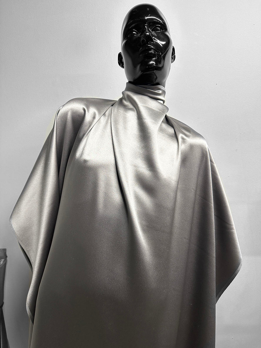 3 1/2 Yards Pewter 4 Ply Satin Back Silk Crepe - L'Etoffe Fabrics LLC