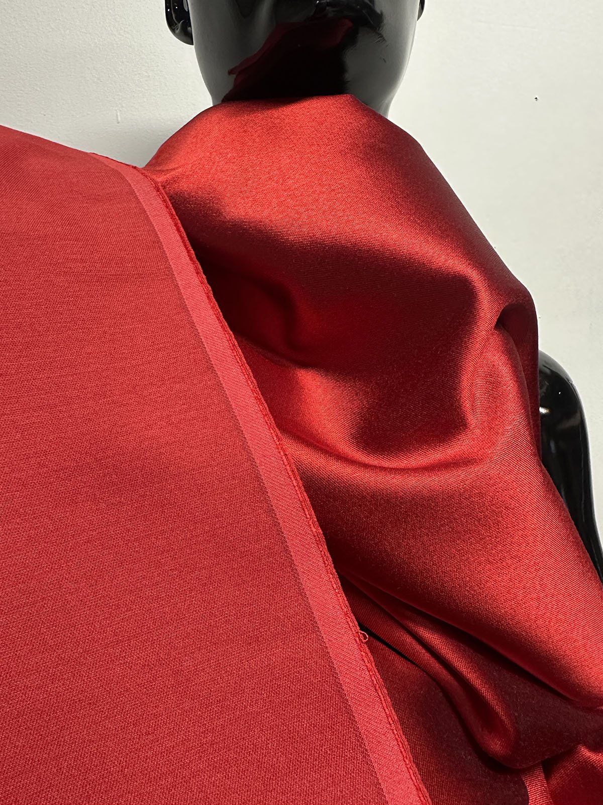 3 1/2 Yards Red Silk Wool Suiting - L'Etoffe Fabrics LLC