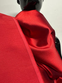 3 1/2 Yards Red Silk Wool Suiting - L'Etoffe Fabrics LLC